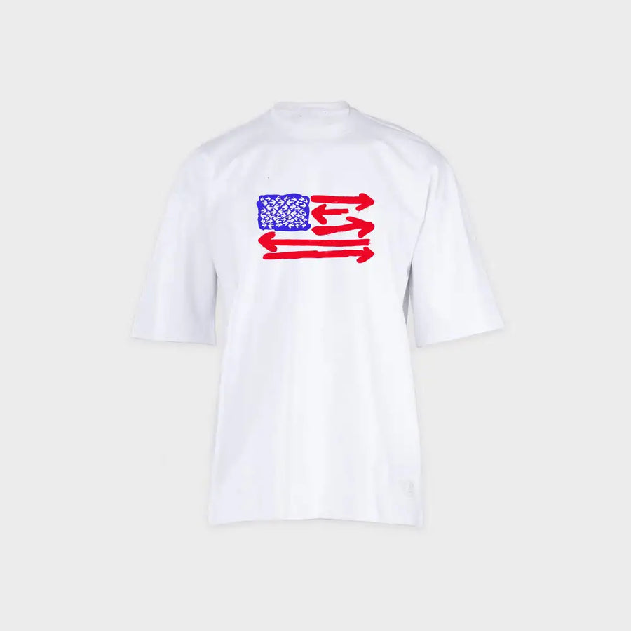 USA Sketch Flag T-Shirt – تيشيرت علم أمريكا المرسوم بخطوط فنية
