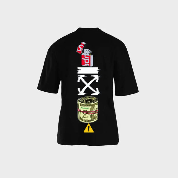 T-Shirt – Tech Symbols Graphic Black | NOVUS تيشيرت رموز تقنية أسود